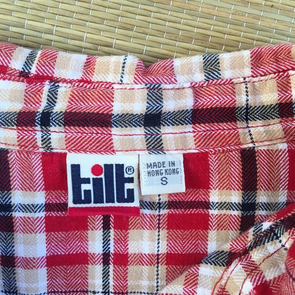 Tilt Red Plaid Flannel Shirt Small - Picture 2 of 7